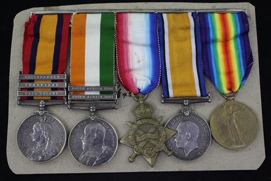 A Boer War and WWI medal group to Sgt D. Boyle, Loyal North Lancashire Regiment